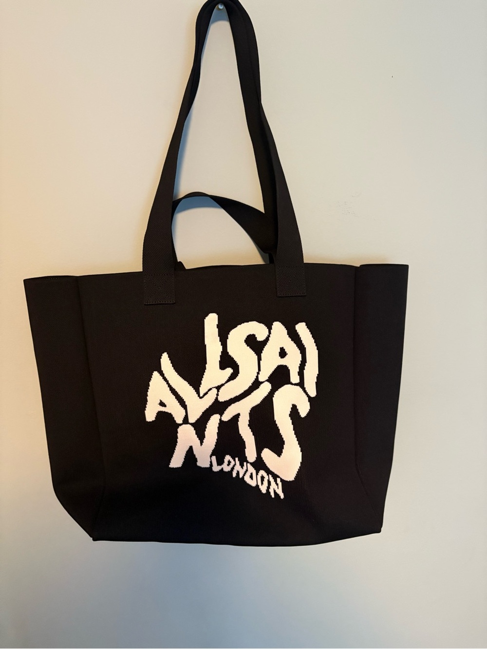 All Saints Black Tote with White Logo
